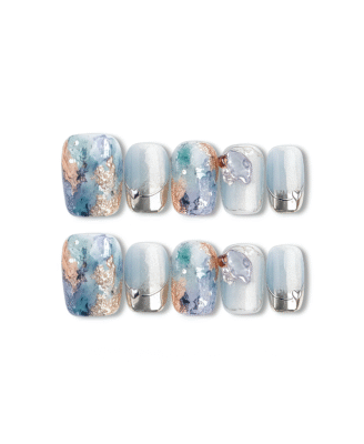 Sea Glass · Handmade Press-On Nail