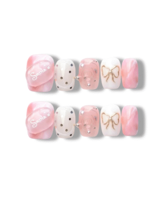 Peach Swirl · Handmade Finger Nail