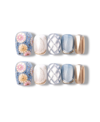 Vanilla Bloom · Handmade Press-On Nail