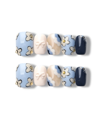 Blue Bloom · Handmade Finger Nail